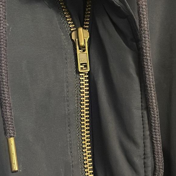 J Crew winter Parka womens size Small navy blue removable fur - Picture 4 of 5